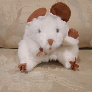 Folkmanis White Mouse Rat Hand Puppet Plush Vintage Full Body 7"